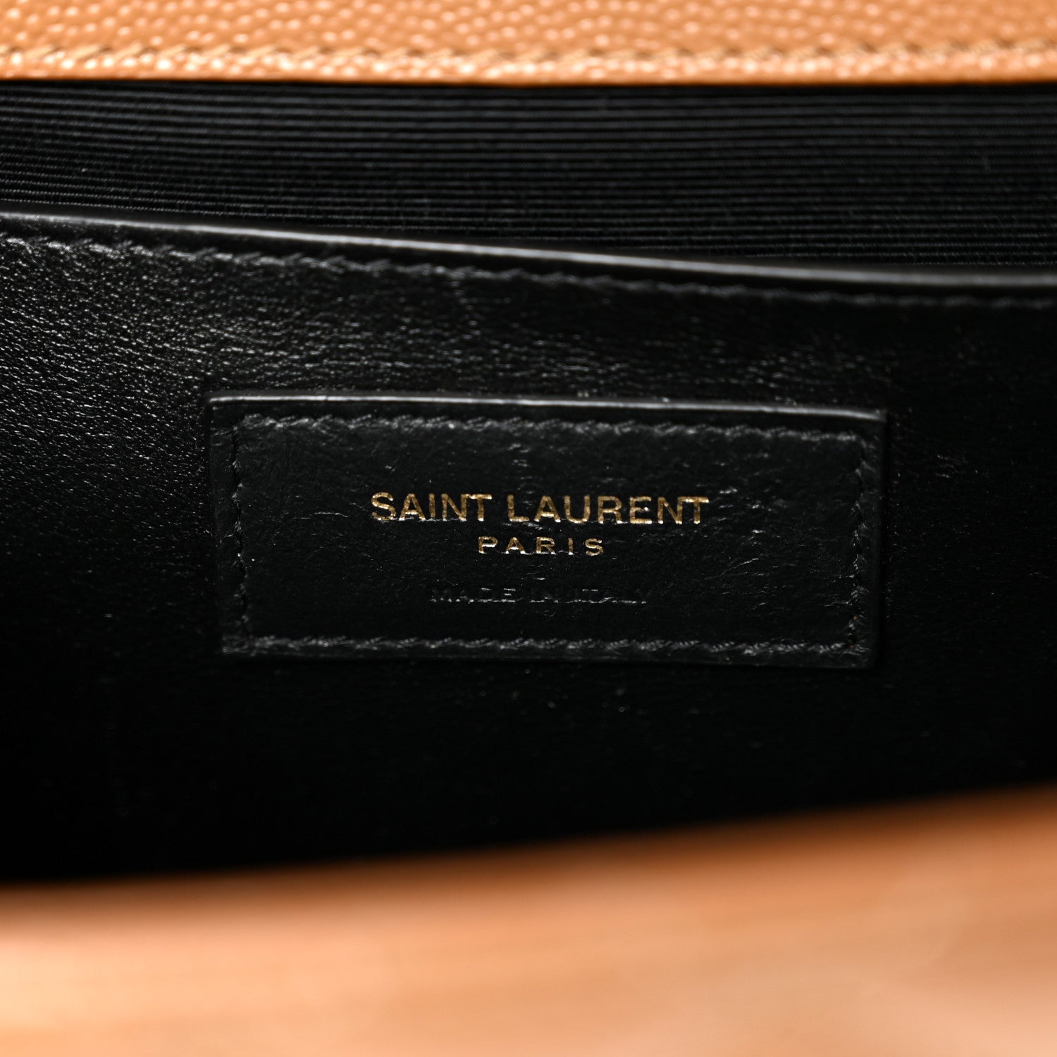 Saint Laurent Grain De Poudre Textured Mixed Matelasse Medium Triquilt Monogram Satchel Dark Cork 6 of 9