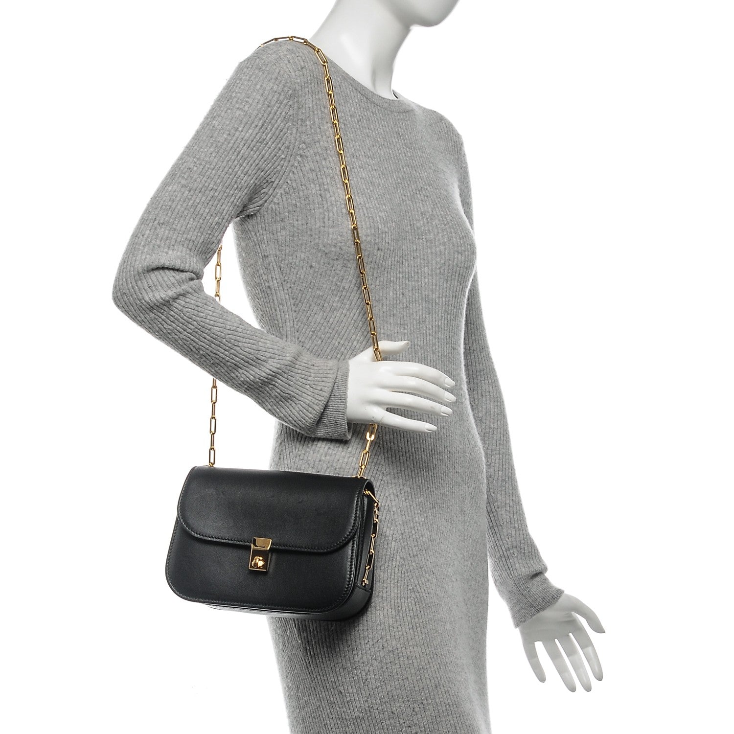 Valentino Garavani Vitello Chain Flap Bag Black 2 of 6