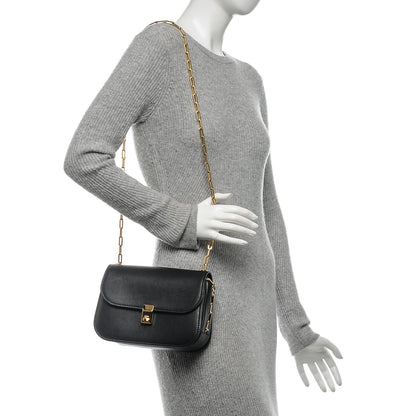 Valentino Garavani Vitello Chain Flap Bag Black 2 of 6