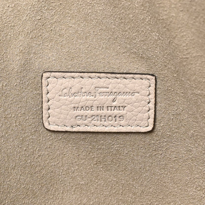 Salvatore Ferragamo Grainy Calfskin Medium Gancini Tote Bone 7 of 10