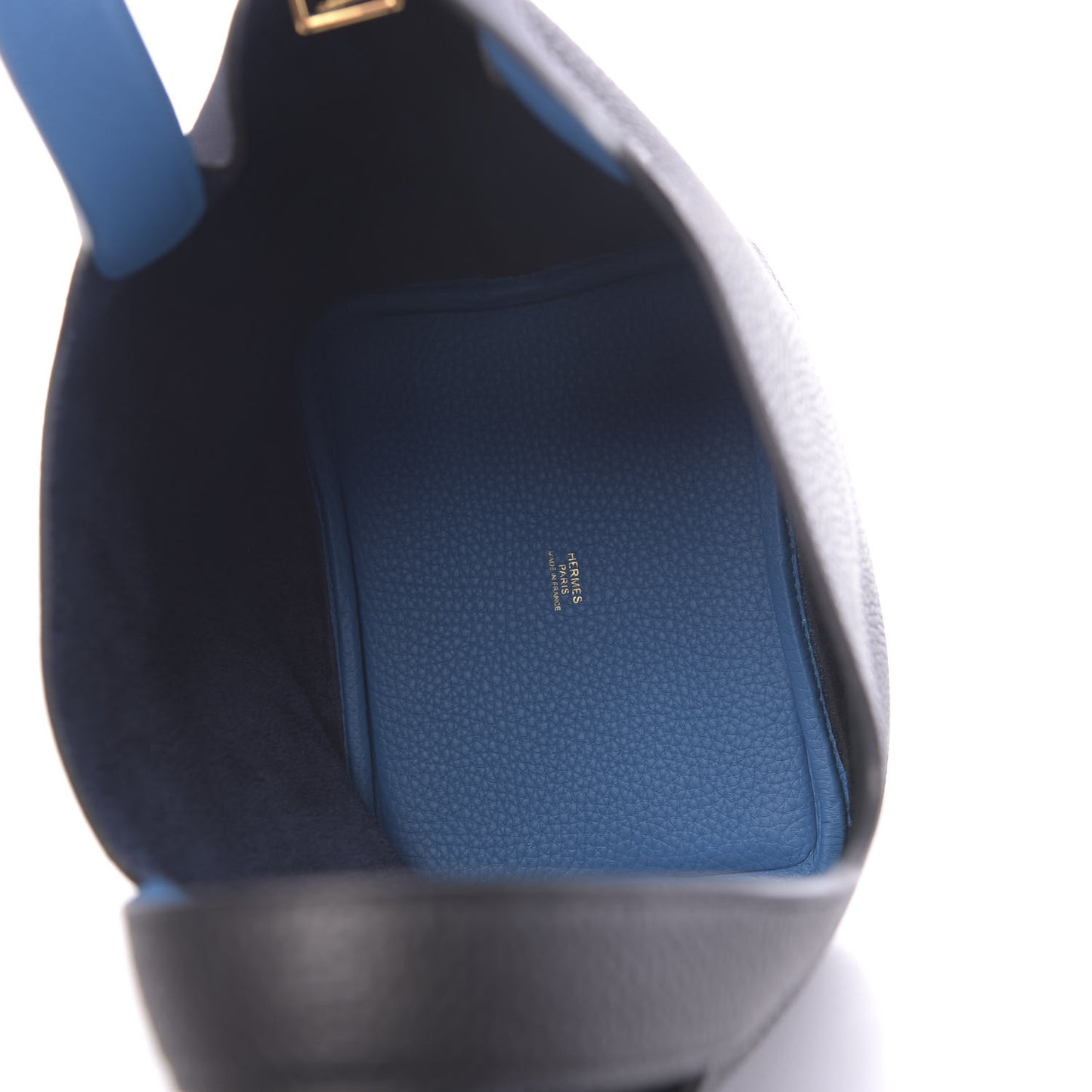 Taurillon Clemence Casaque Picotin Lock 18 PM Bleu Nuit Black Blue Frida