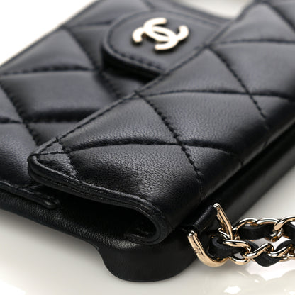 Chanel Lambskin Quilted iPhone XII Max Case With Chain Black 7 of 11