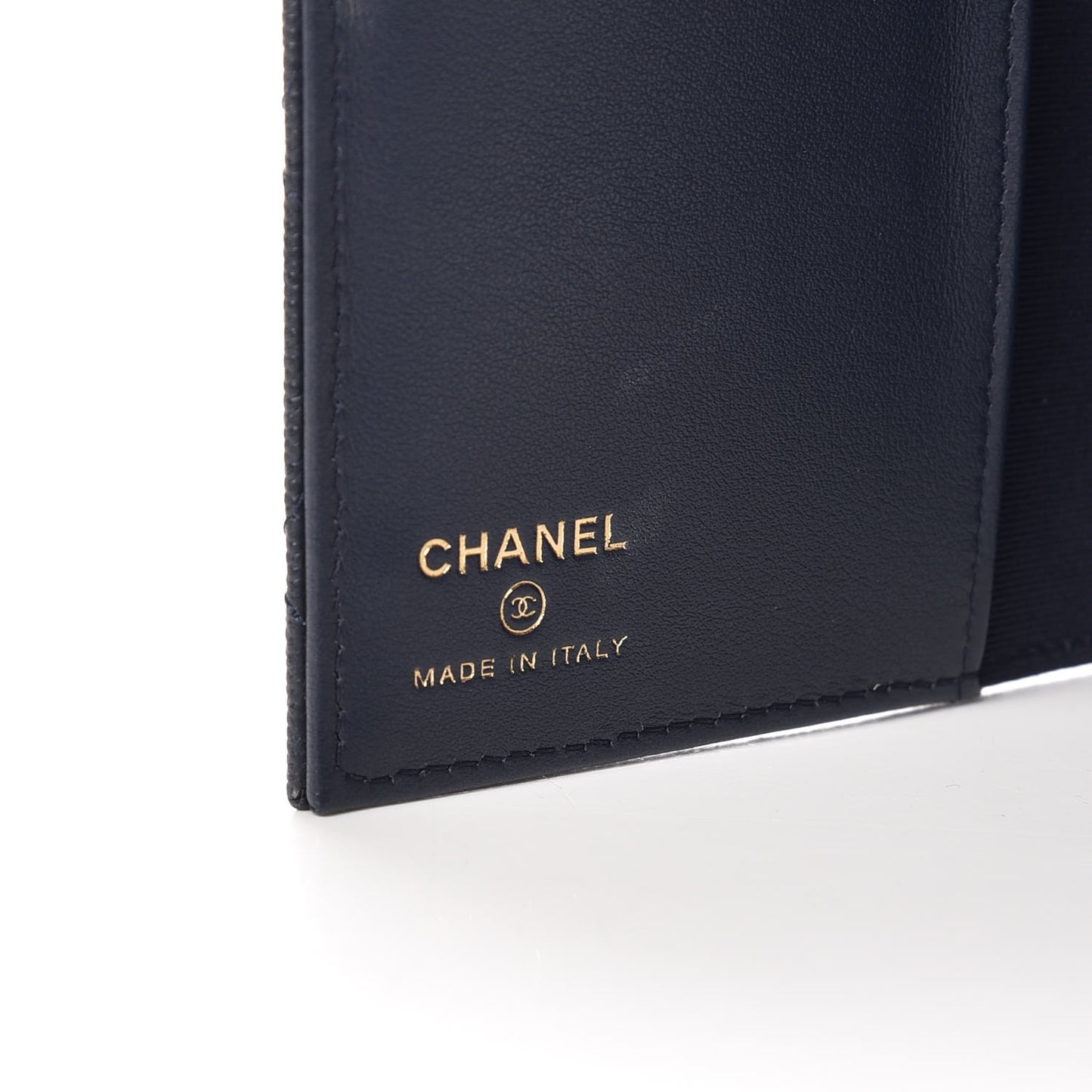 Caviar Quilted Passport Holder Navy