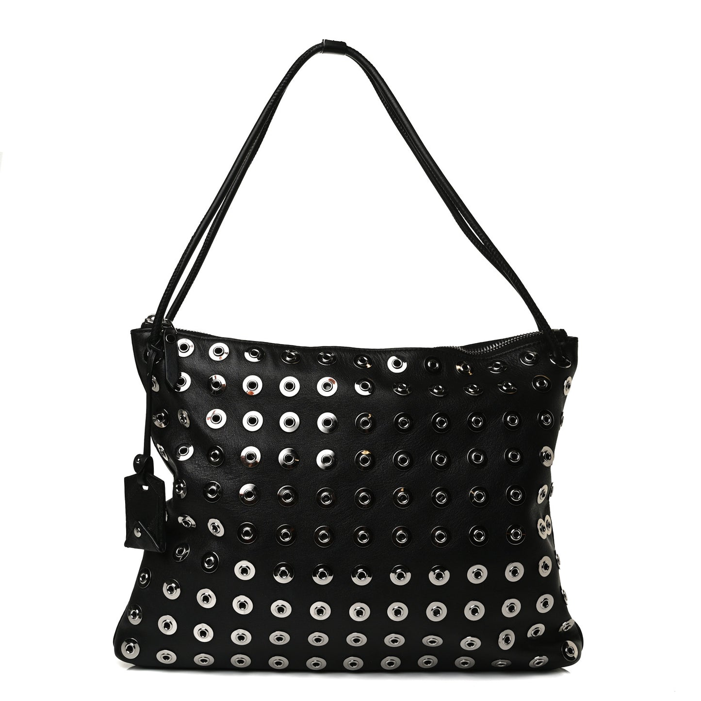 Calfskin Medium Eyelet Hobo Black