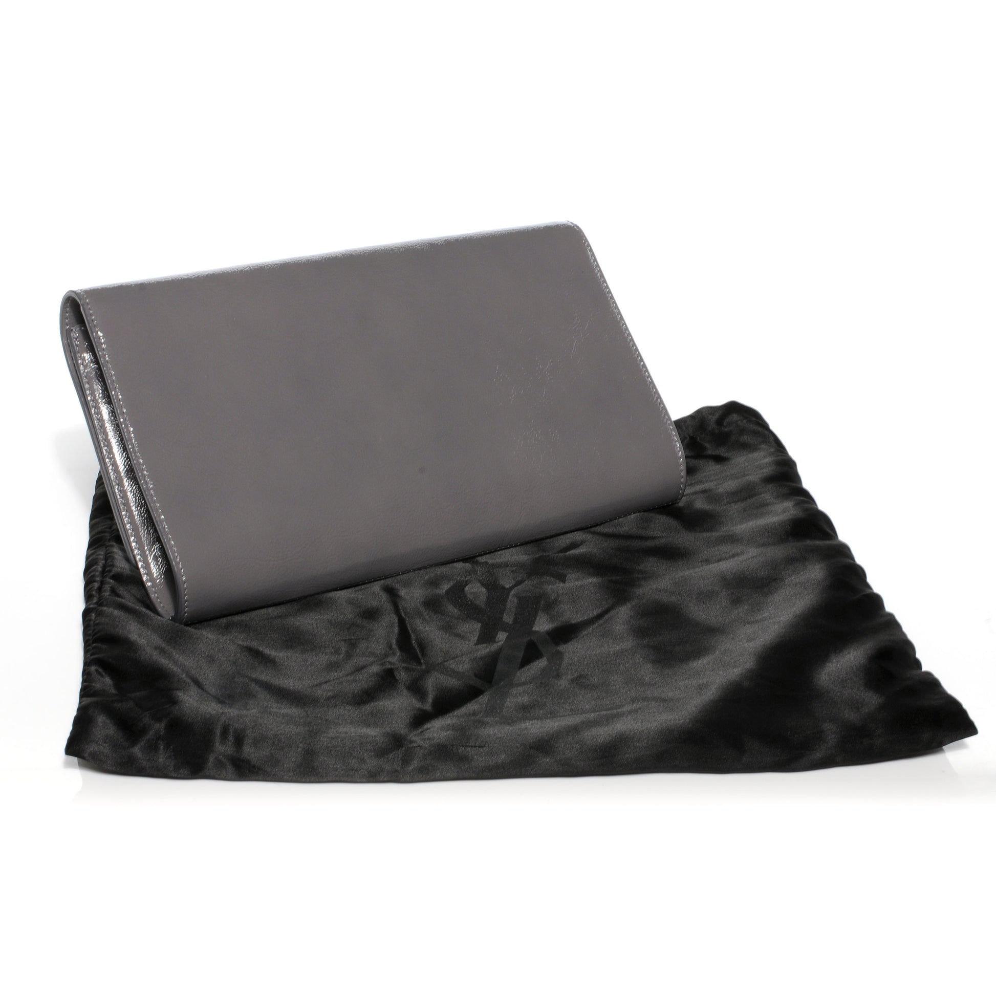 Saint Laurent Textured Patent Belle de Jour Clutch Grey 2 of 7