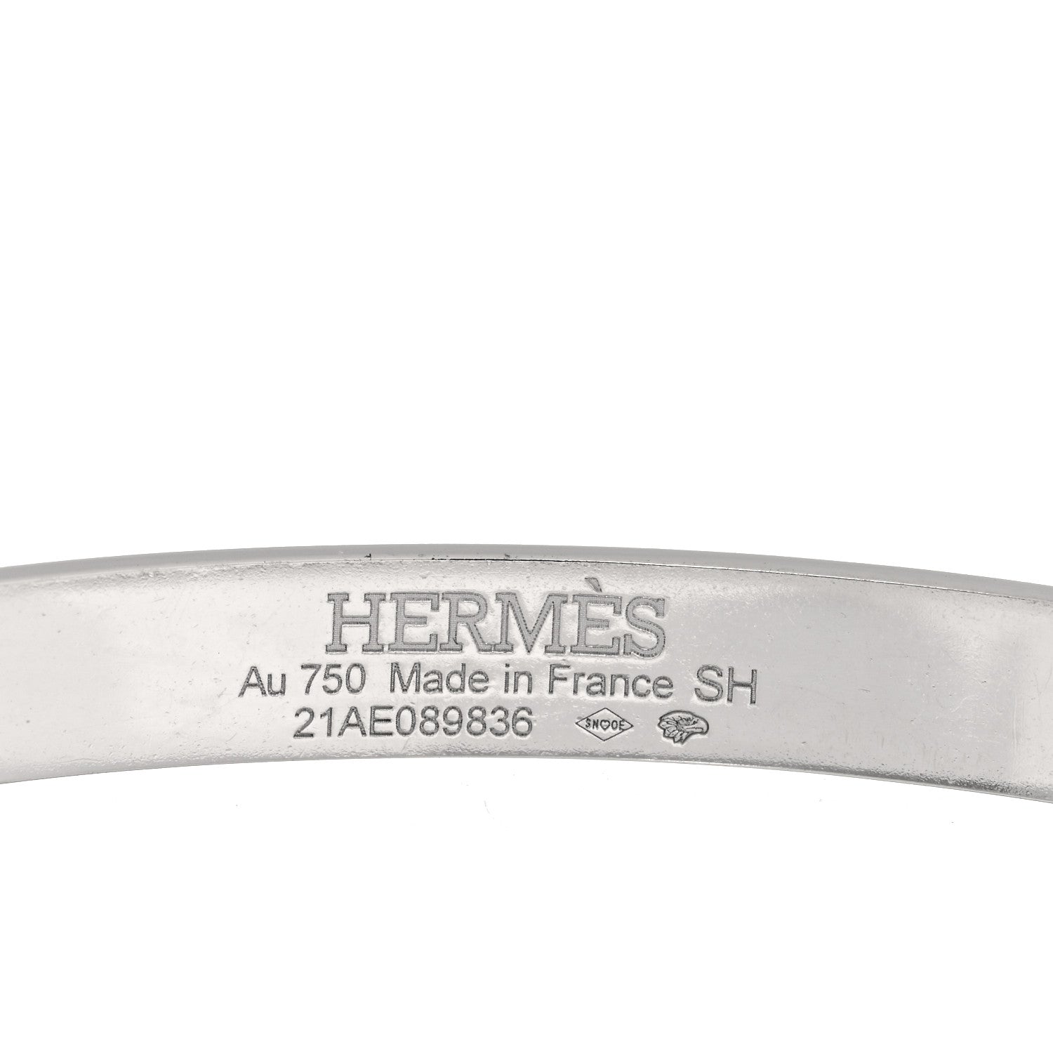 Hermes 18K White Gold Diamond PM Kelly Pave Bracelet SH 3 of 4
