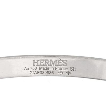Hermes 18K White Gold Diamond PM Kelly Pave Bracelet SH 3 of 4