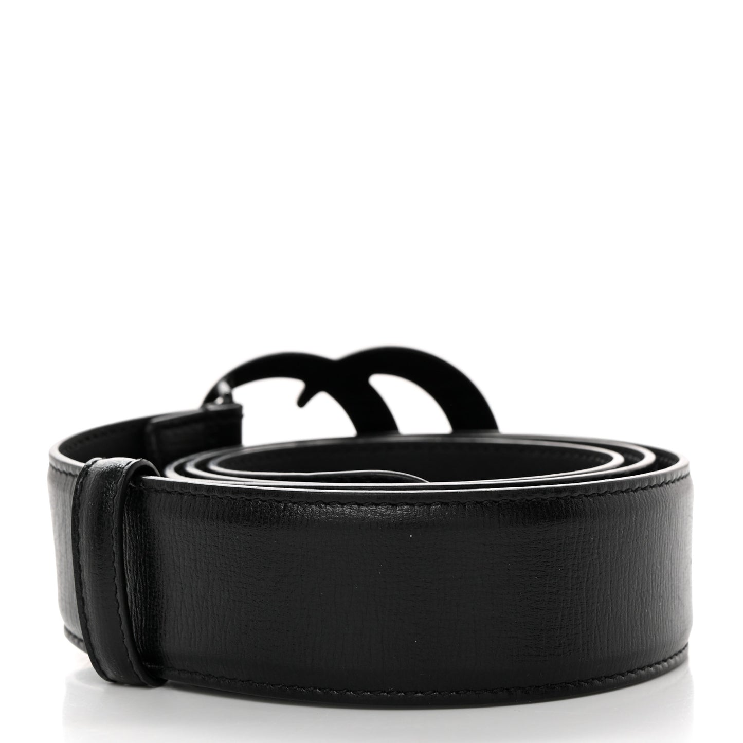 Azalea Calfskin Enamel Monochrome Double G 40mm Belt 90 36 Black