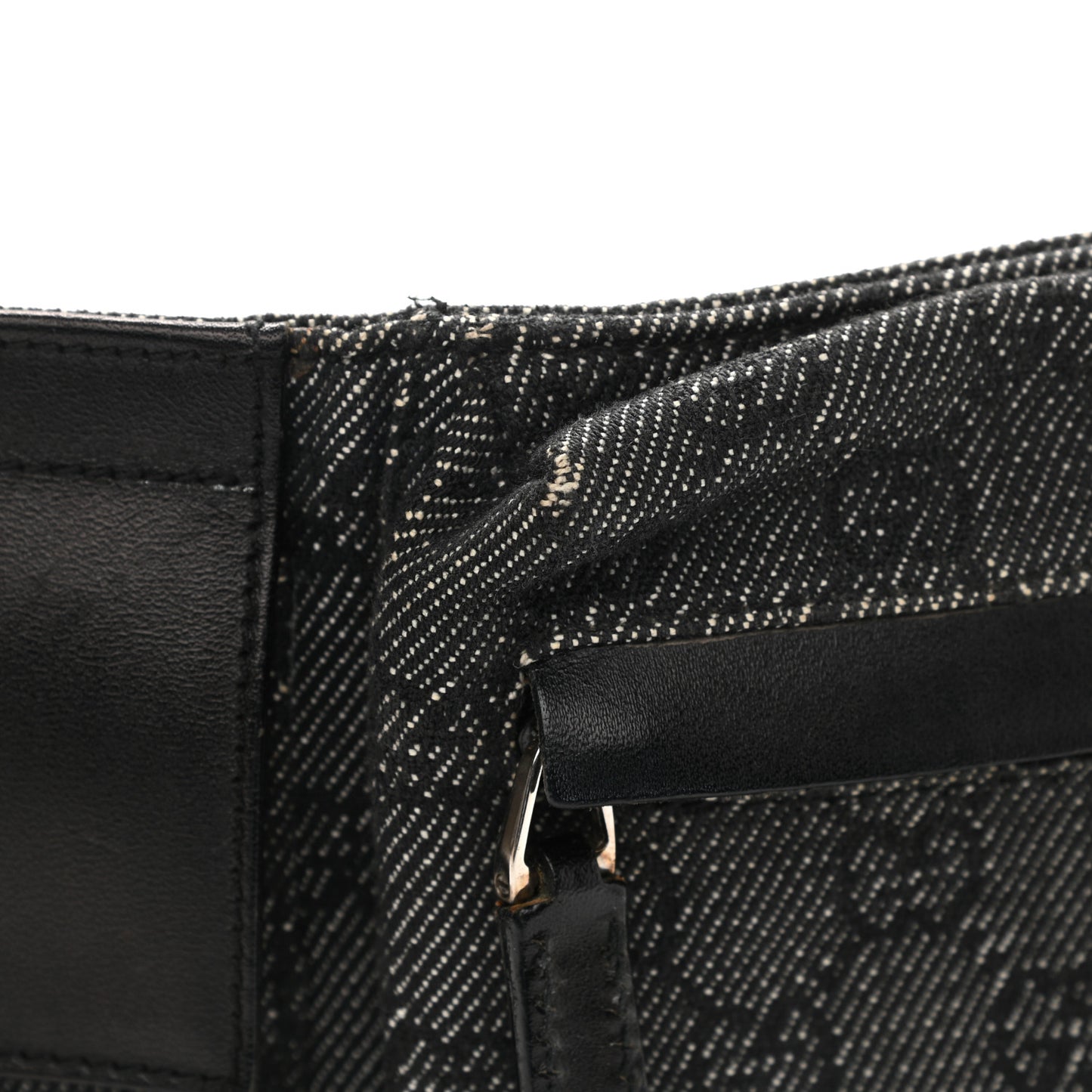 Denim Monogram Double Pocket Belt Bag Black