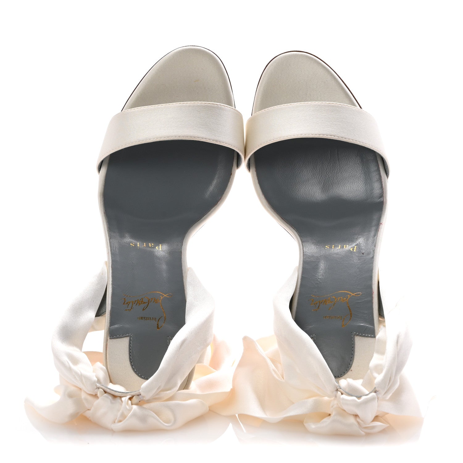 Christian Louboutin Satin Sandale Du Desert 100 Sandal 40 Off White 2 of 9