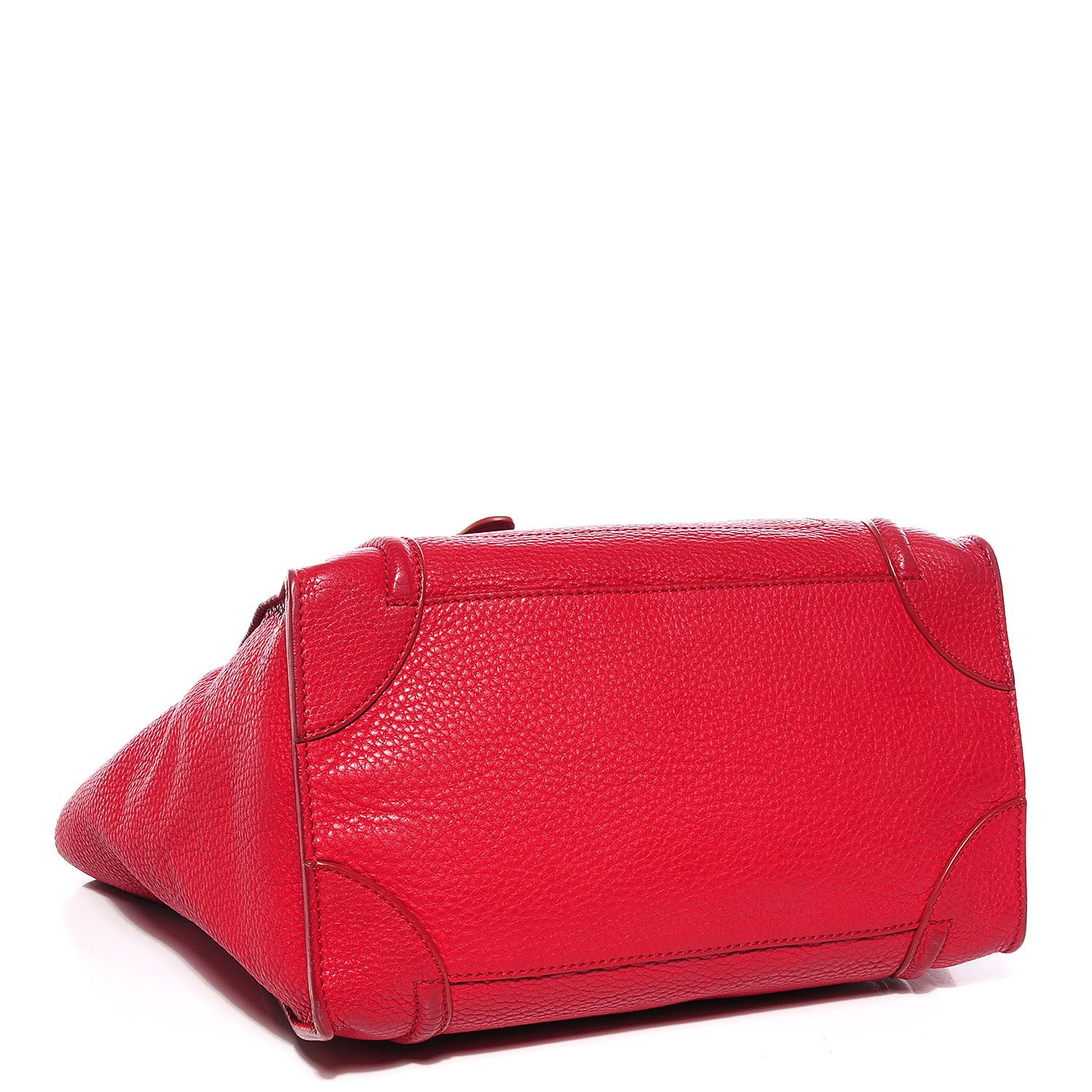 Celine Pebbled Calfskin Mini Luggage Red 4 of 8