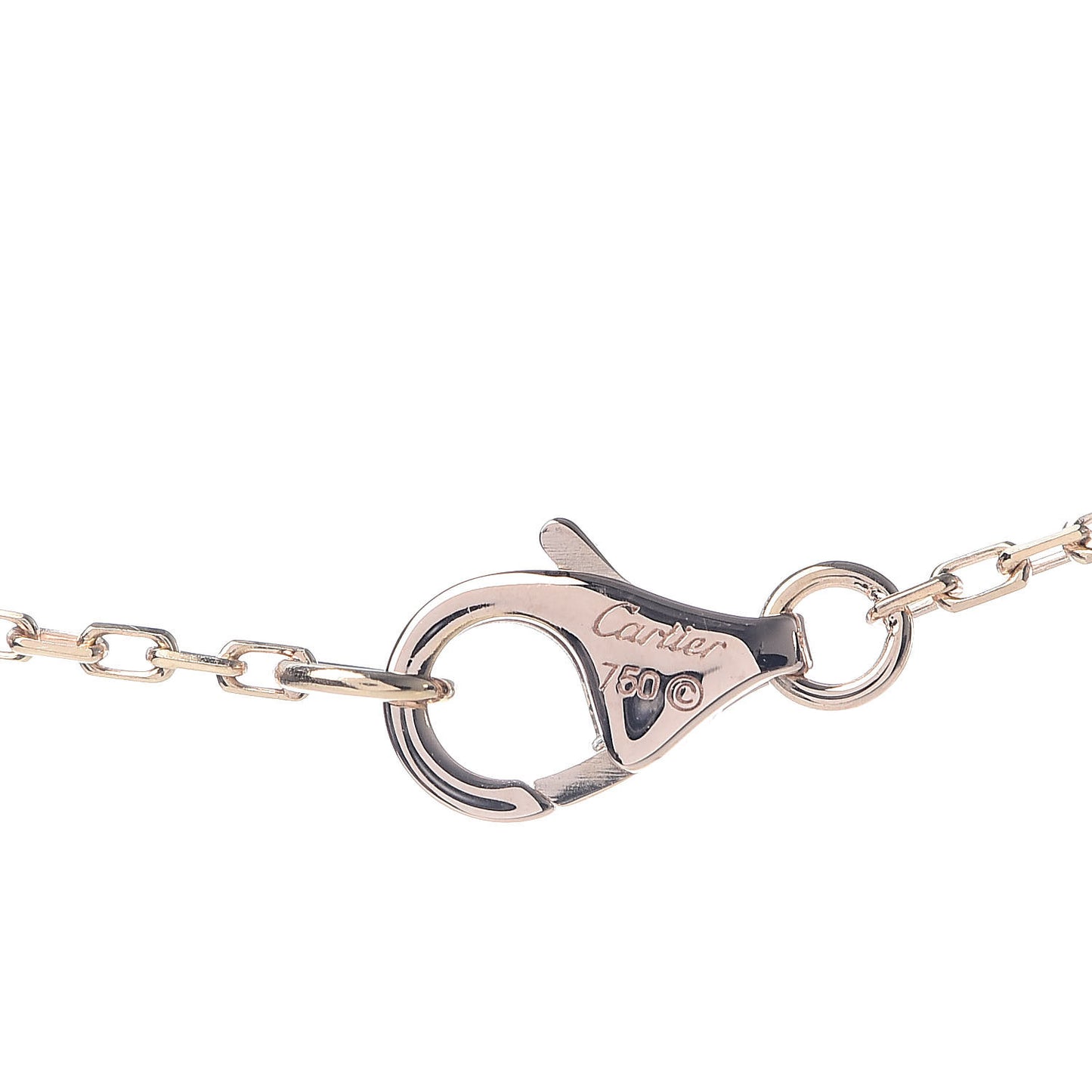 18K Pink Gold Diamond Logo Pendant Necklace