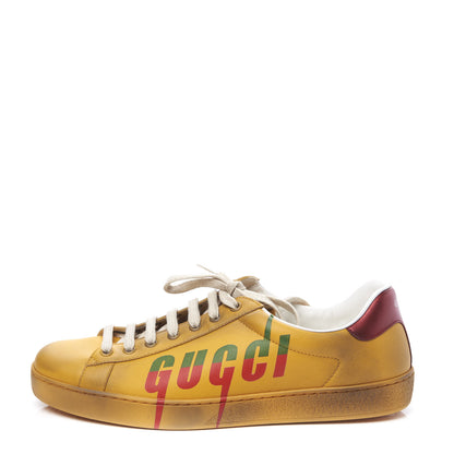 Gucci Distressed Calfskin Mens Ace Blade Sneakers 8 Crop 1 of 11
