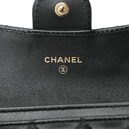 Chanel Lambskin Quilted Flap Card Holder Wallet Black 6 of 11