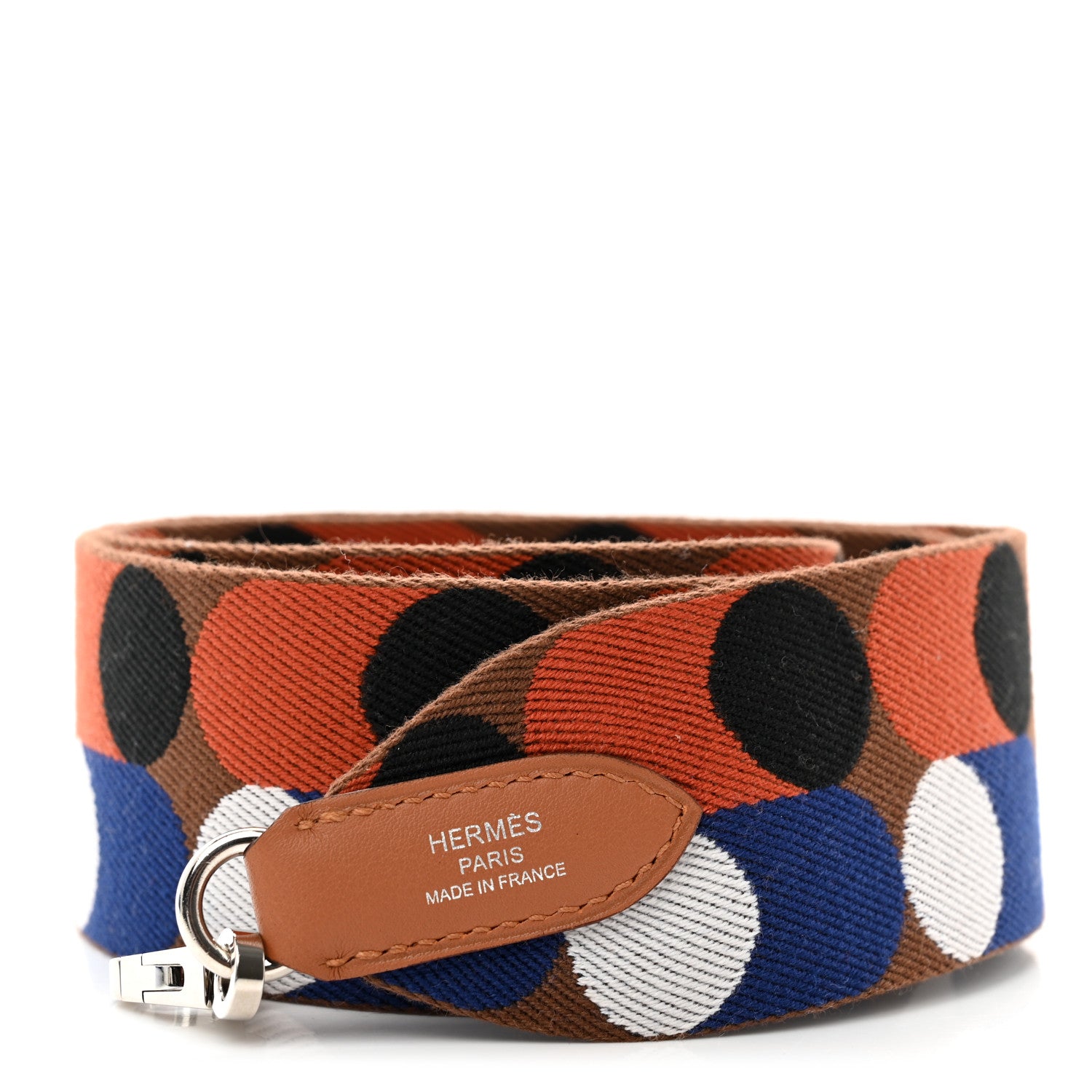 Hermes Toile Swift 50mm Sangle Flipperball Shoulder Strap Noisette Cuivre Gold 1 of 3