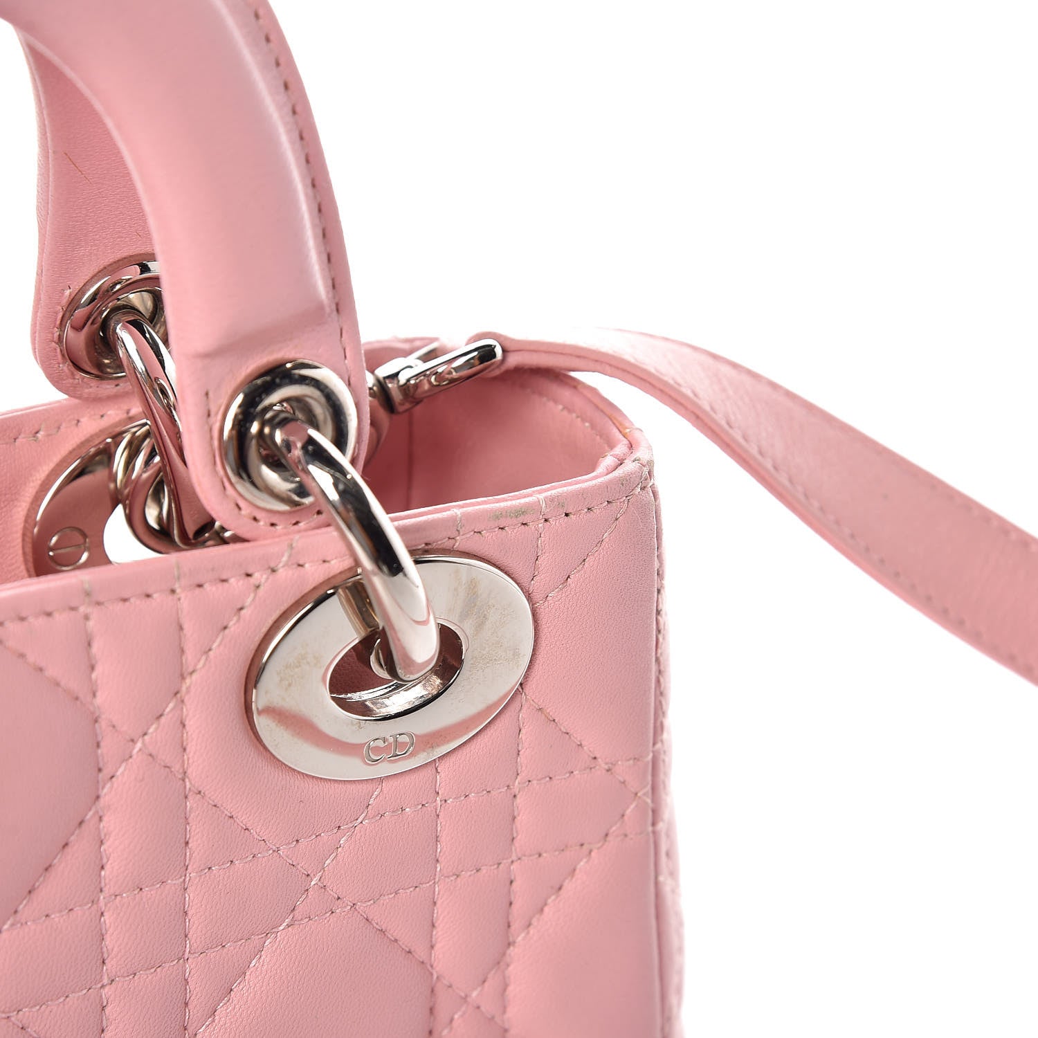 Christian Dior Lambskin Cannage Mini Lady Dior Rose Clair 18 of 19