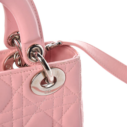Christian Dior Lambskin Cannage Mini Lady Dior Rose Clair 18 of 19