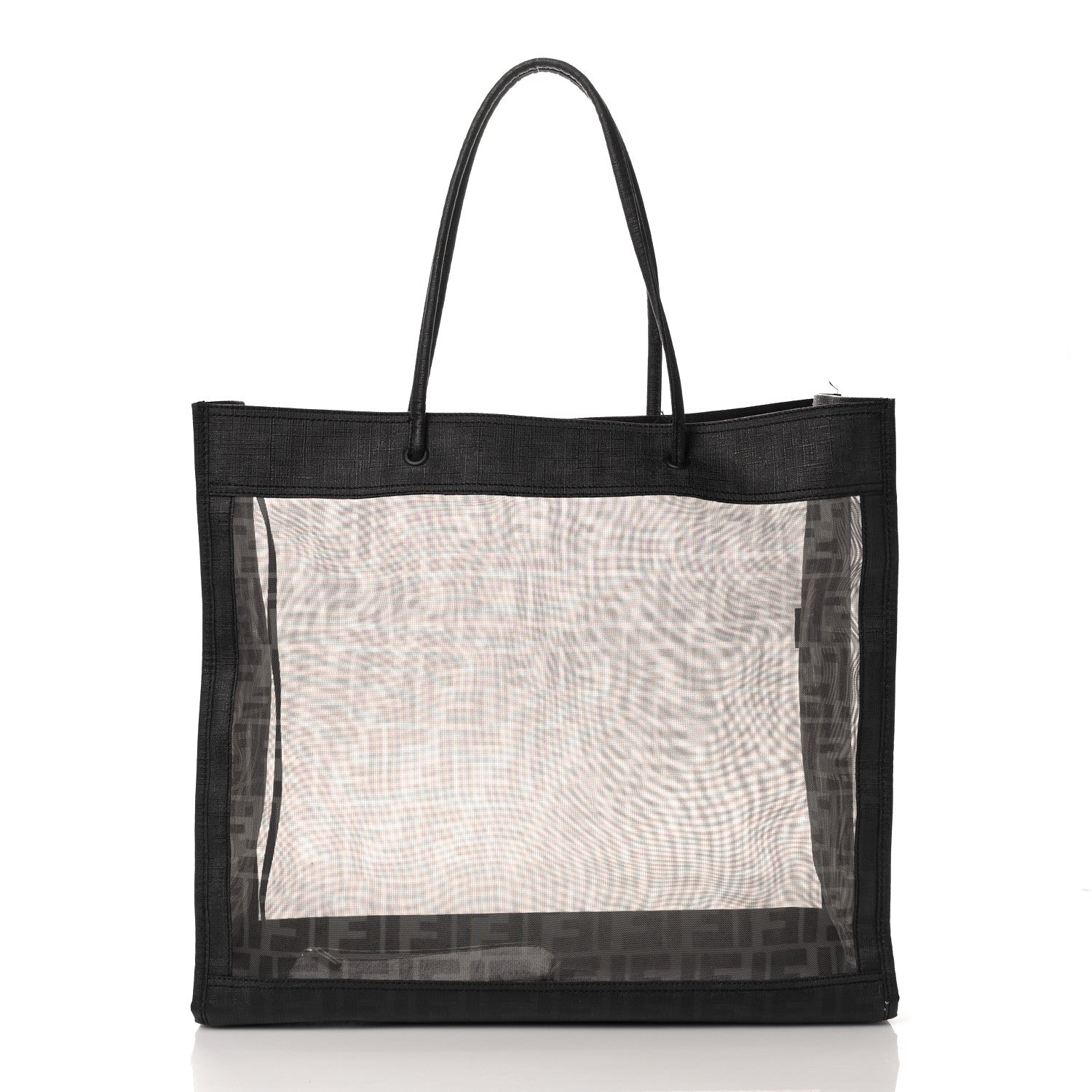 Fendi Mesh Glazed Fabric FF 1974 Tote Black 3 of 14