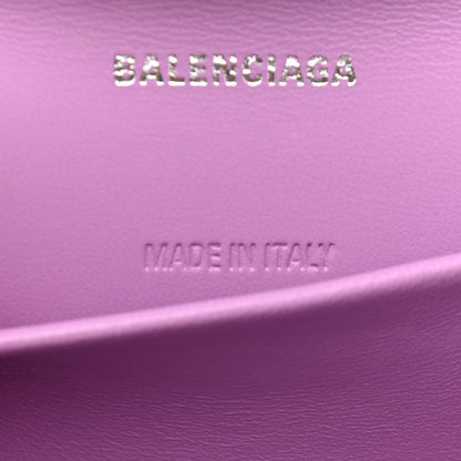 Balenciaga Shiny Box Calfskin Tonal B Hourglass Stretch Sling Shoulder Bag Lilac 7 of 11
