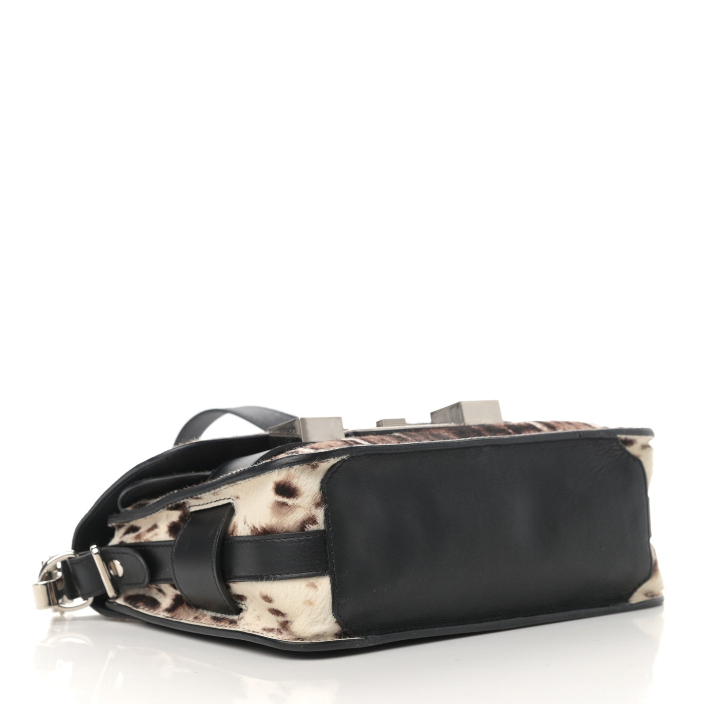 Calf Hair Leopard Print Mini PS11 Classic Shoulder Bag Black