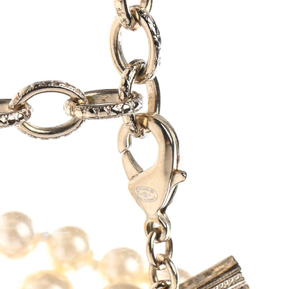 Chanel Pearl Chain CC Long Multistrand Necklace Gold 5 of 7