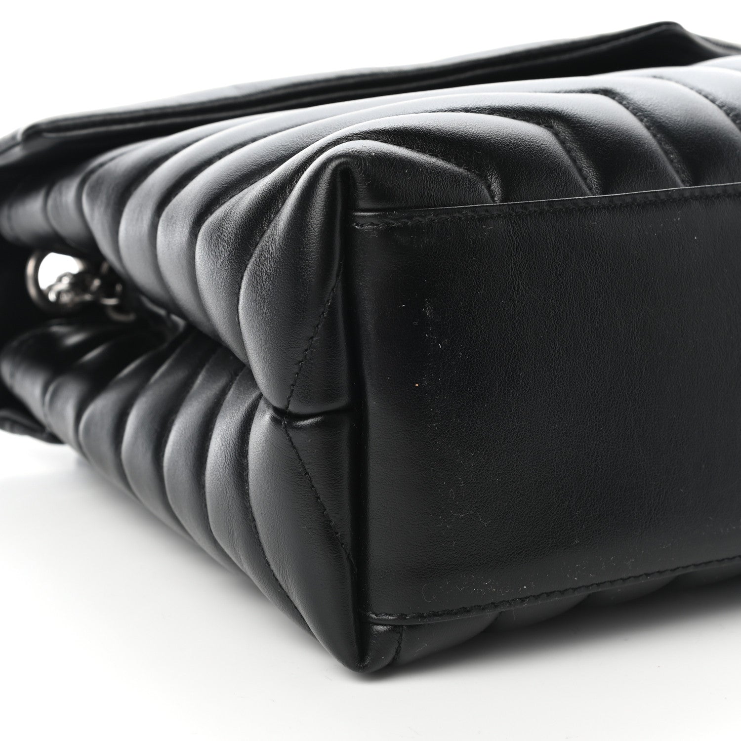 Saint Laurent Calfskin Y Quilted Monogram Medium Loulou Chain Satchel Black 8 of 9