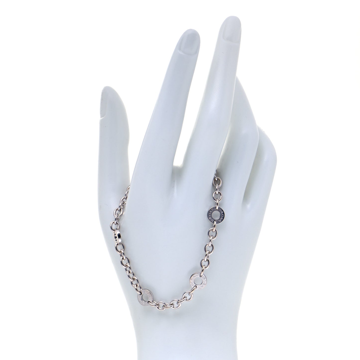18K White Gold Link Bracelet