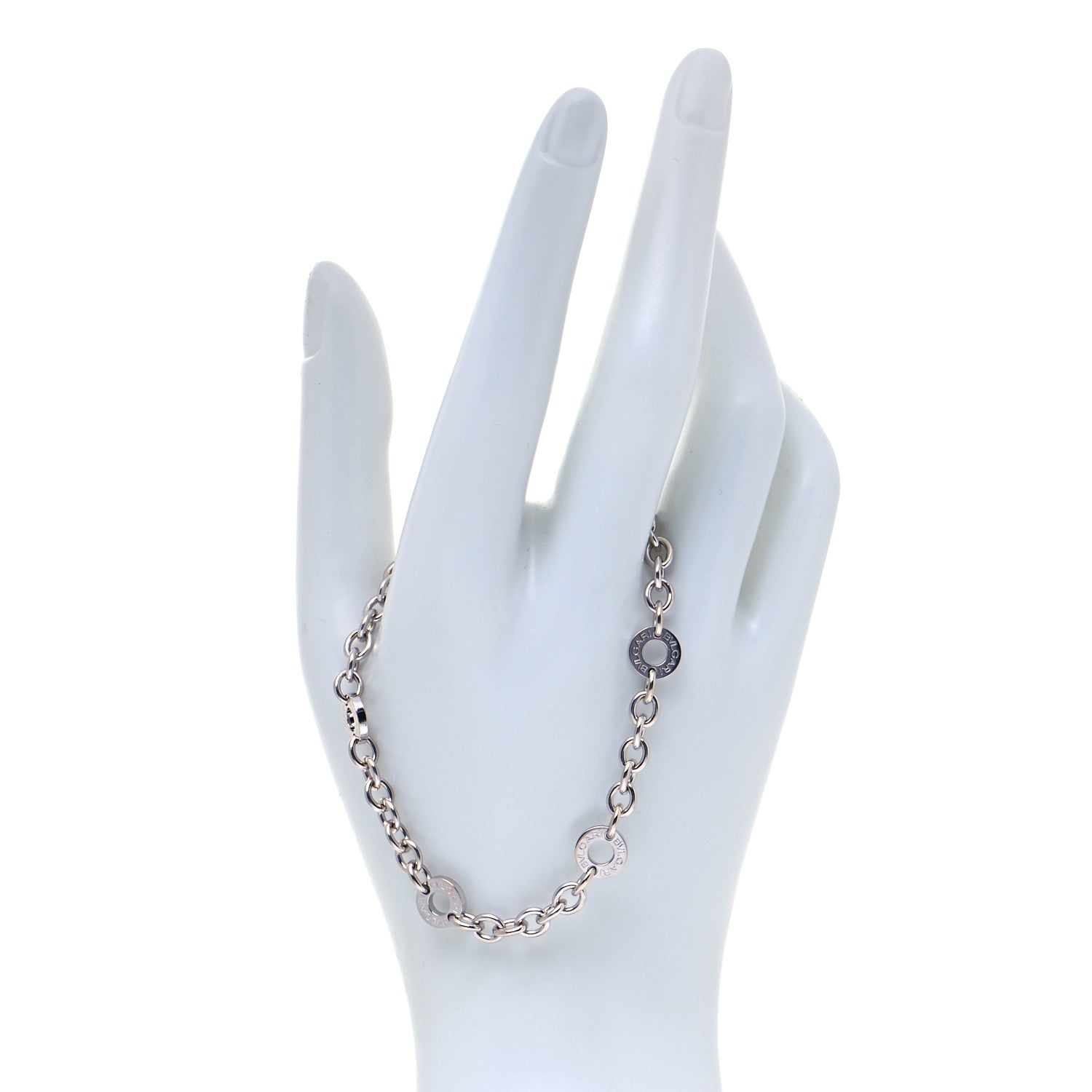 Bulgari 18K White Gold Link Bracelet 2 of 7