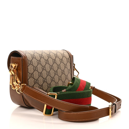 Gucci GG Supreme Monogram Azalea Calfskin Web Mini Horsebit 1955 Shoulder Bag Beige Ebony Brown Sugar 2 of 7