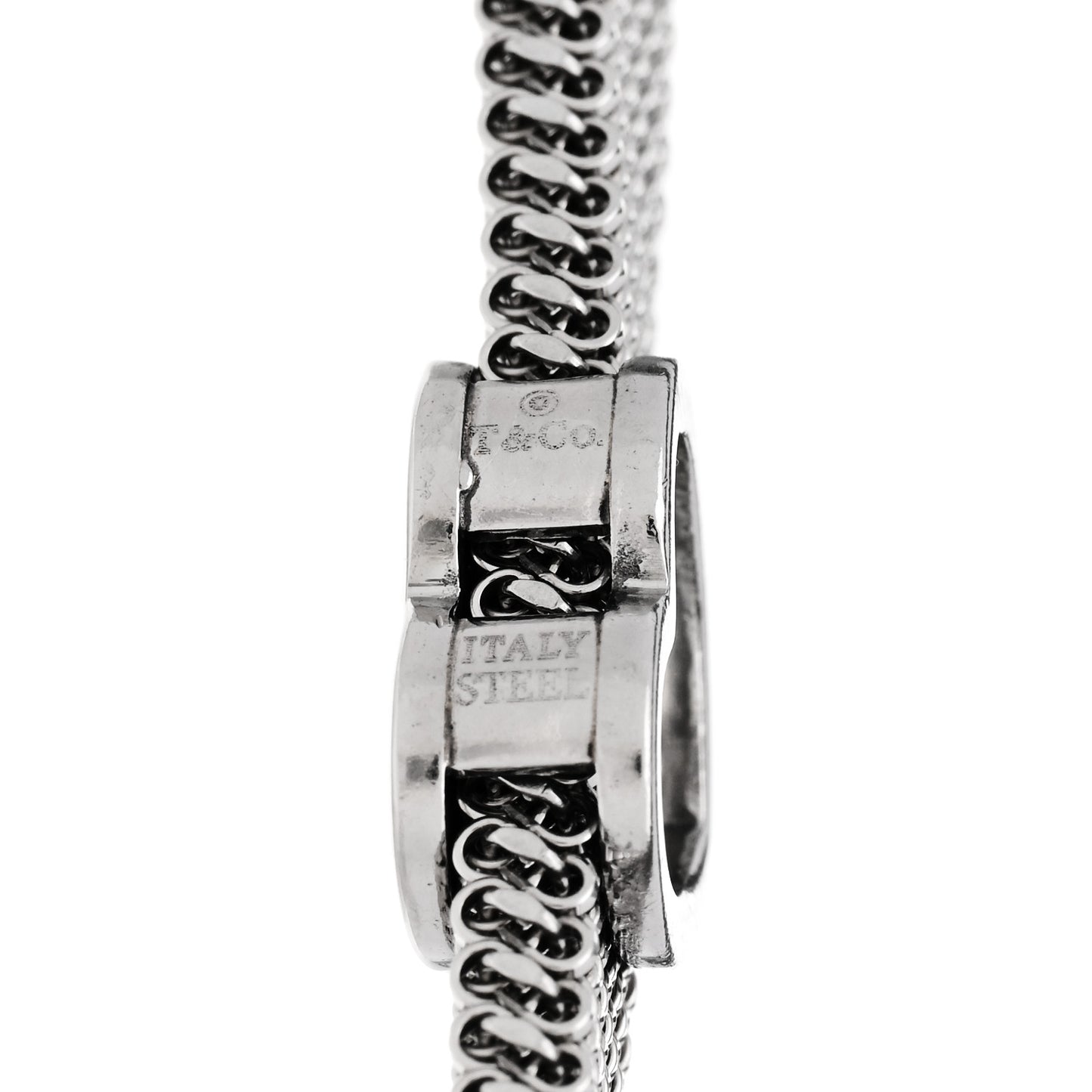Stainless Steel Somerset Mesh Reversible Heart Bracelet