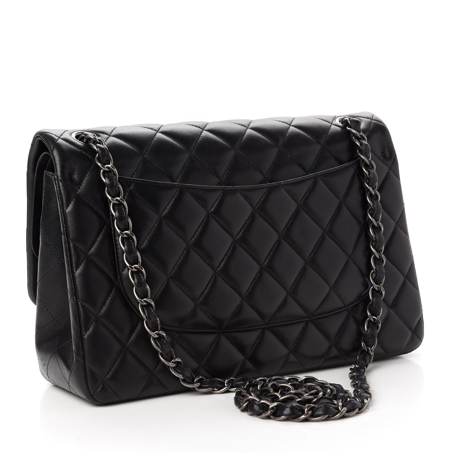 Chanel Lambskin Quilted Jumbo Double Flap Black 3 of 14