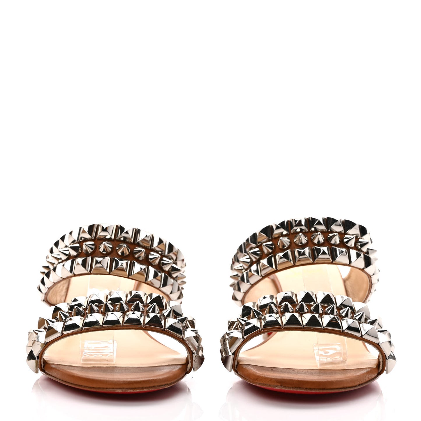 Calfskin Studded Tina Goes Mad 55 Slide Sandals 40 Cuoio