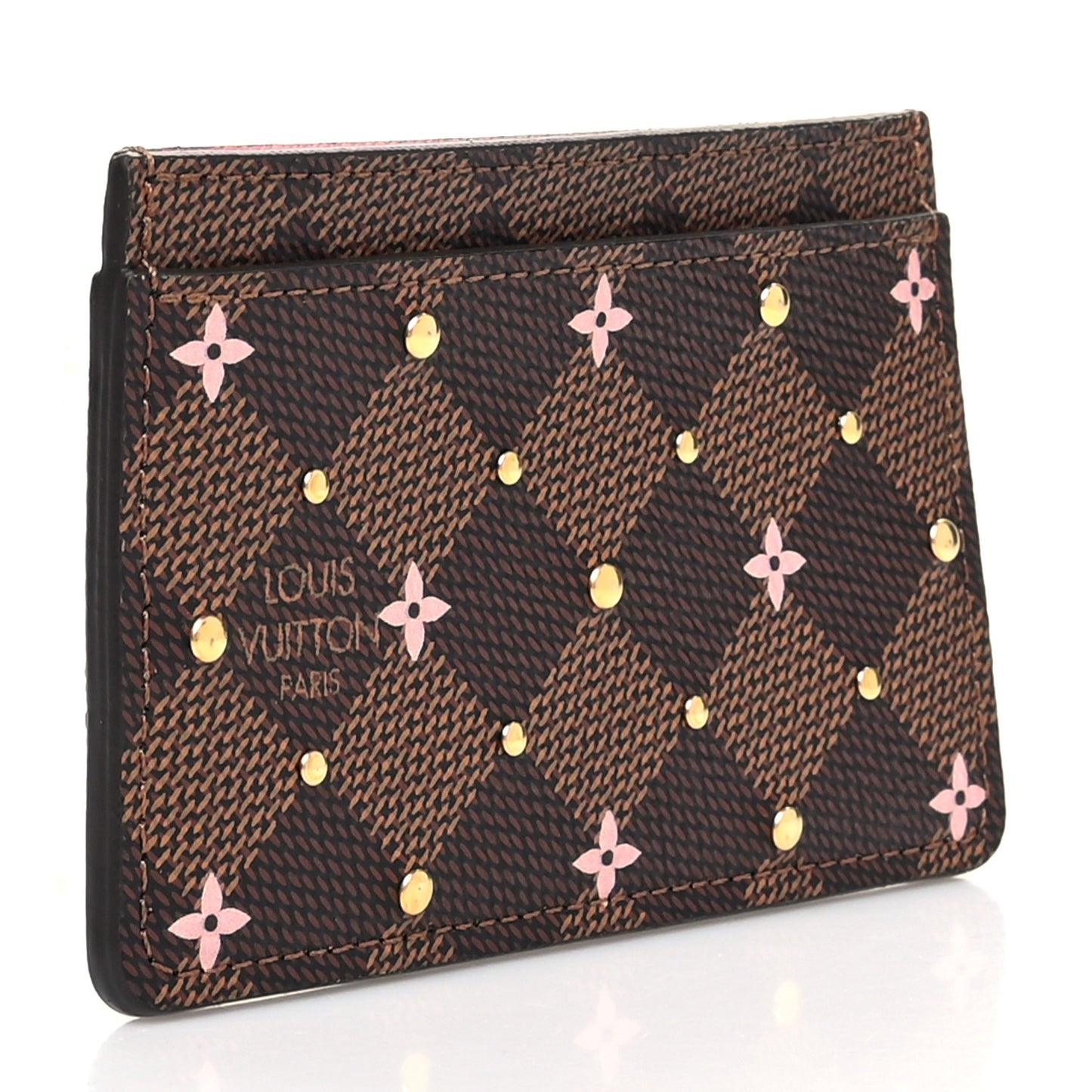 Damier Ebene Studded Card Holder