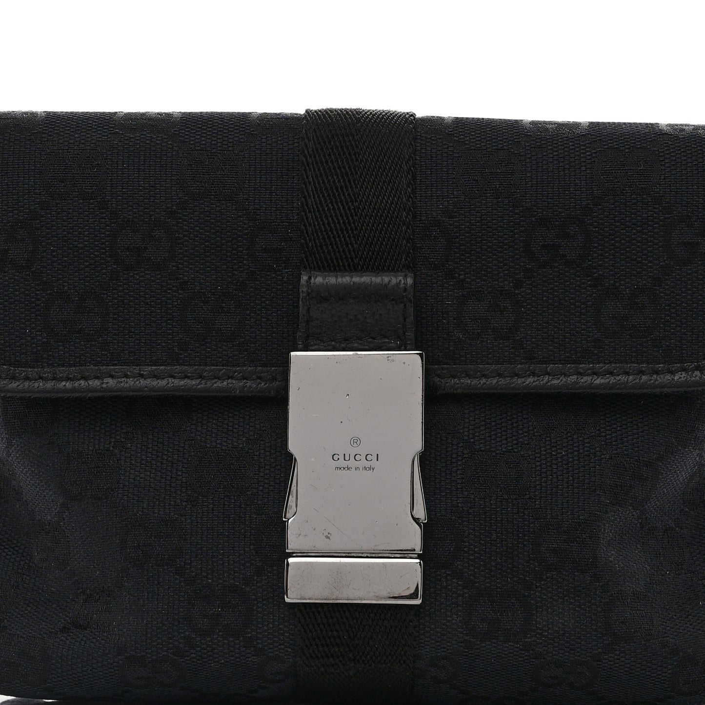 GG Monogram Web Buckle Belt Bag Black