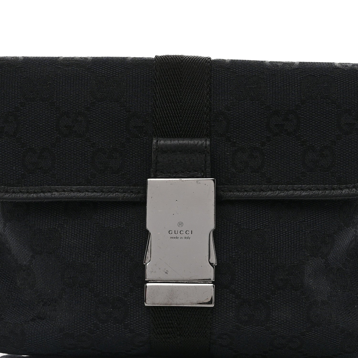 Gucci GG Monogram Web Buckle Belt Bag Black 8 of 10