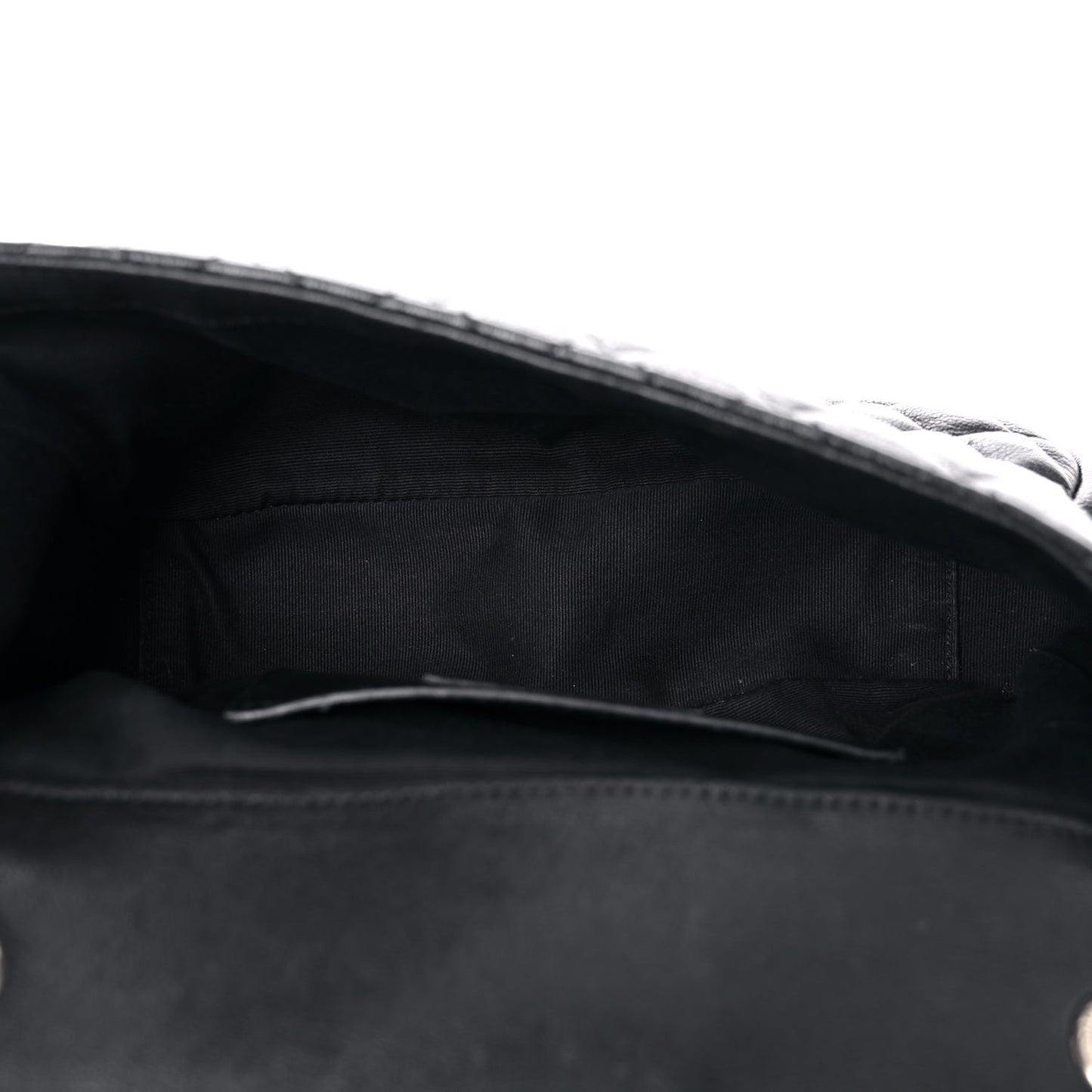 Sheepskin Tri-Quilt Monogram Medium College Bag Black