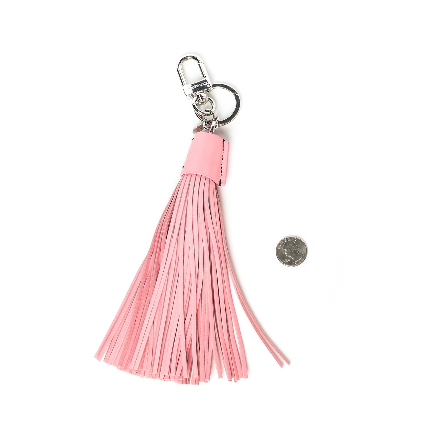 Calfskin Tassel Bag Charm Pink