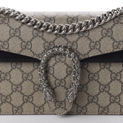 Gucci GG Supreme Monogram Suede Crystal Small Dionysus Shoulder Bag Beige Ebony Black 11 of 11