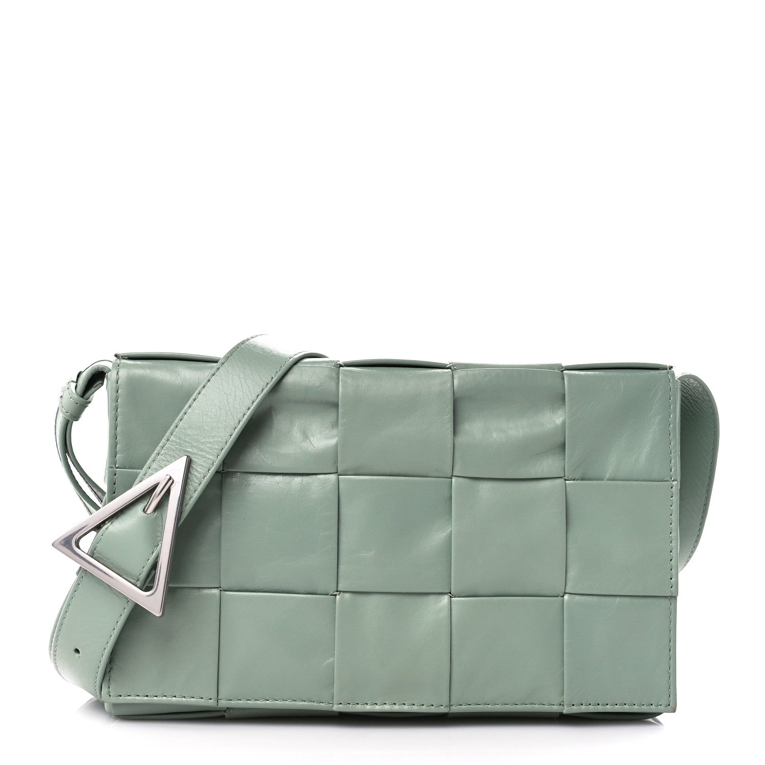 Bottega Veneta Paper Calfskin Maxi Intreccio Cassette Crossbody Bag Sage 1 of 9