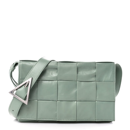 Bottega Veneta Paper Calfskin Maxi Intreccio Cassette Crossbody Bag Sage 1 of 9