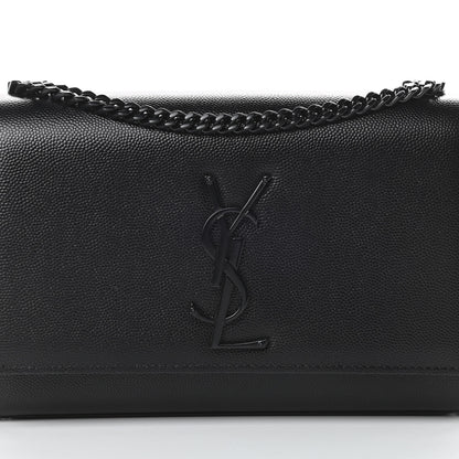 Saint Laurent Grain De Poudre Small Monogram Kate Satchel Black 8 of 10