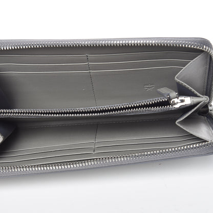 MCM Metallic Monogram Patent Large Zip Around Wallet Silver 5 of 10