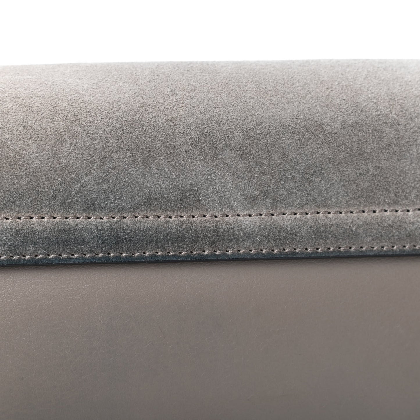 Suede Calfskin Small Faye Shoulder Bag Motty Grey