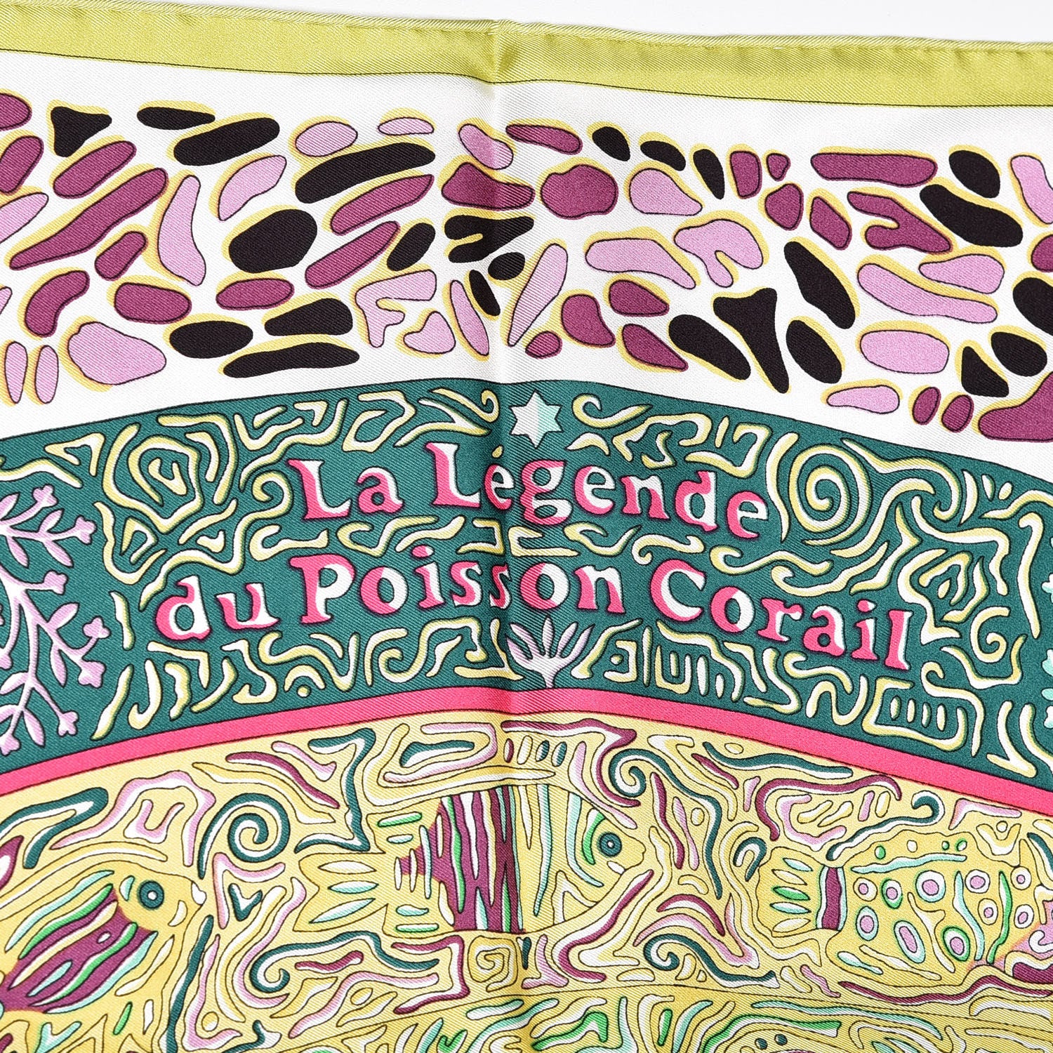 Hermes Silk La Legende Du Poisson Corail Scarf 90 4 of 4