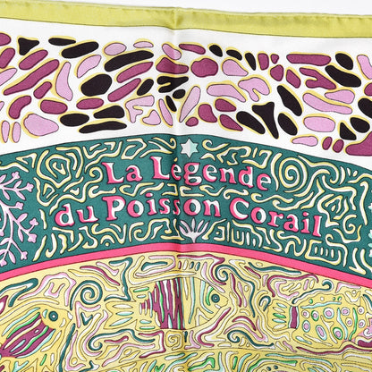 Hermes Silk La Legende Du Poisson Corail Scarf 90 4 of 4