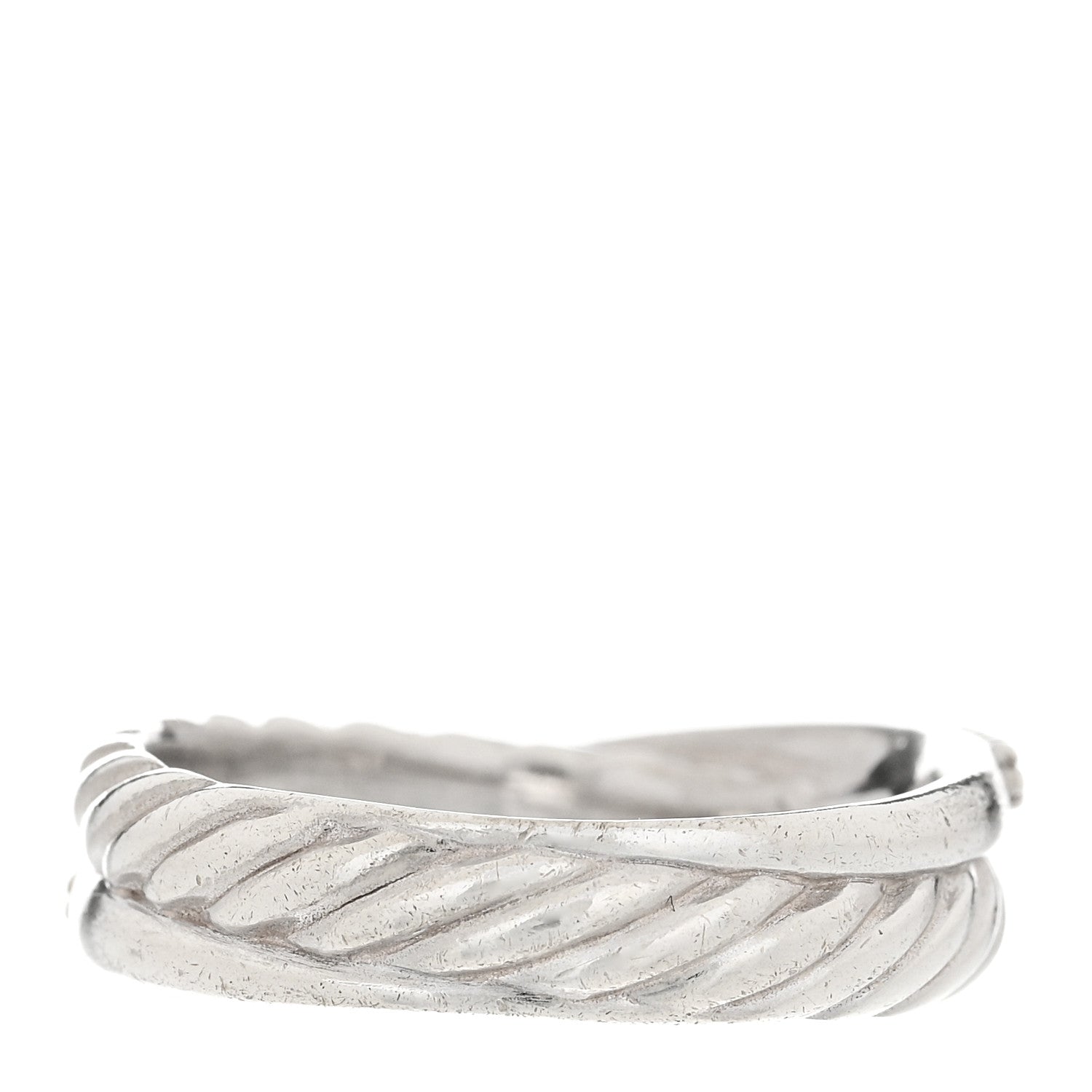 David Yurman Sterling Silver Diamond 5mm Crossover Ring 52 6 3 of 6