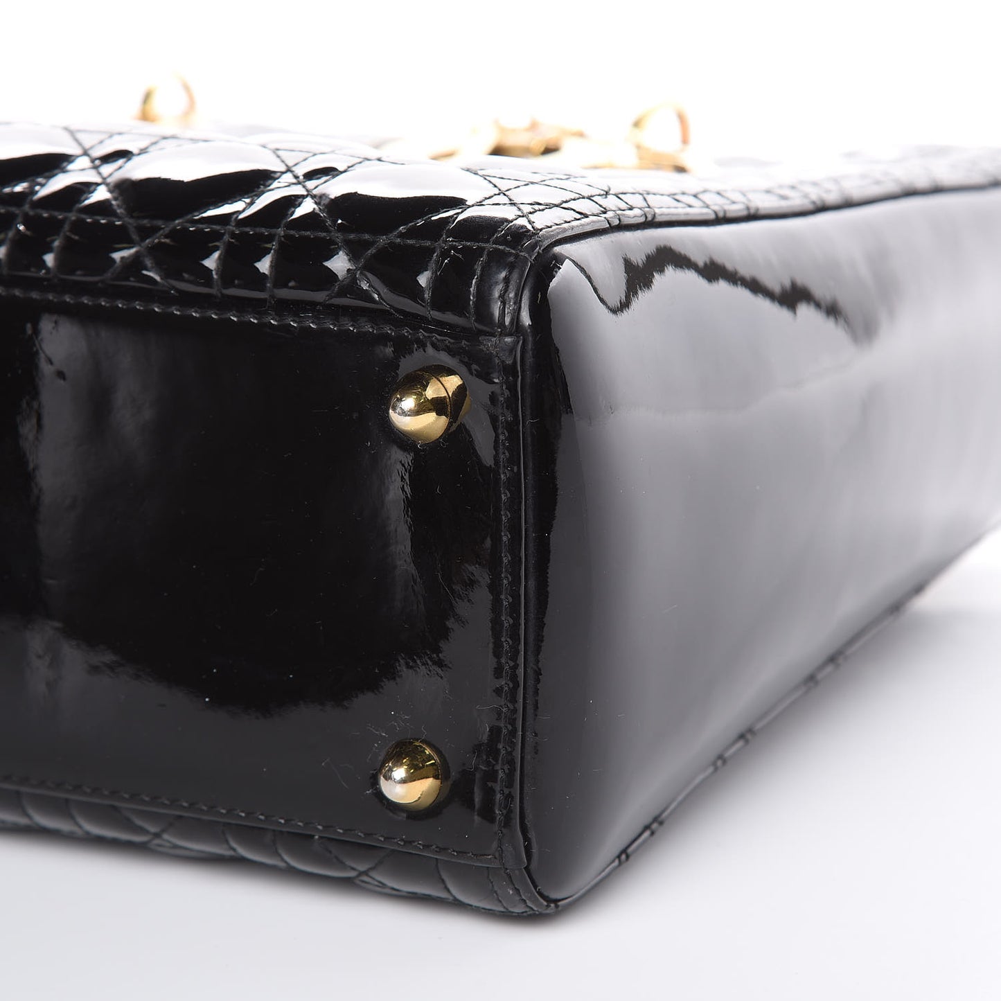 Patent Cannage Large Lady Dior Black