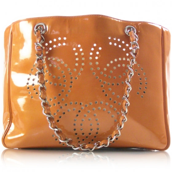 Chanel Patent Perforated CC Shopping Tote 1 of 9