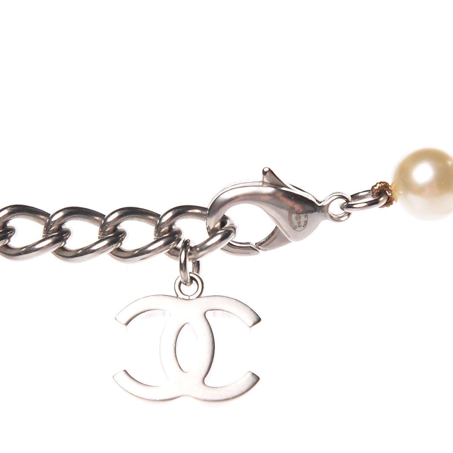 Chanel Pearl CC Short Necklace Silver 4 of 6
