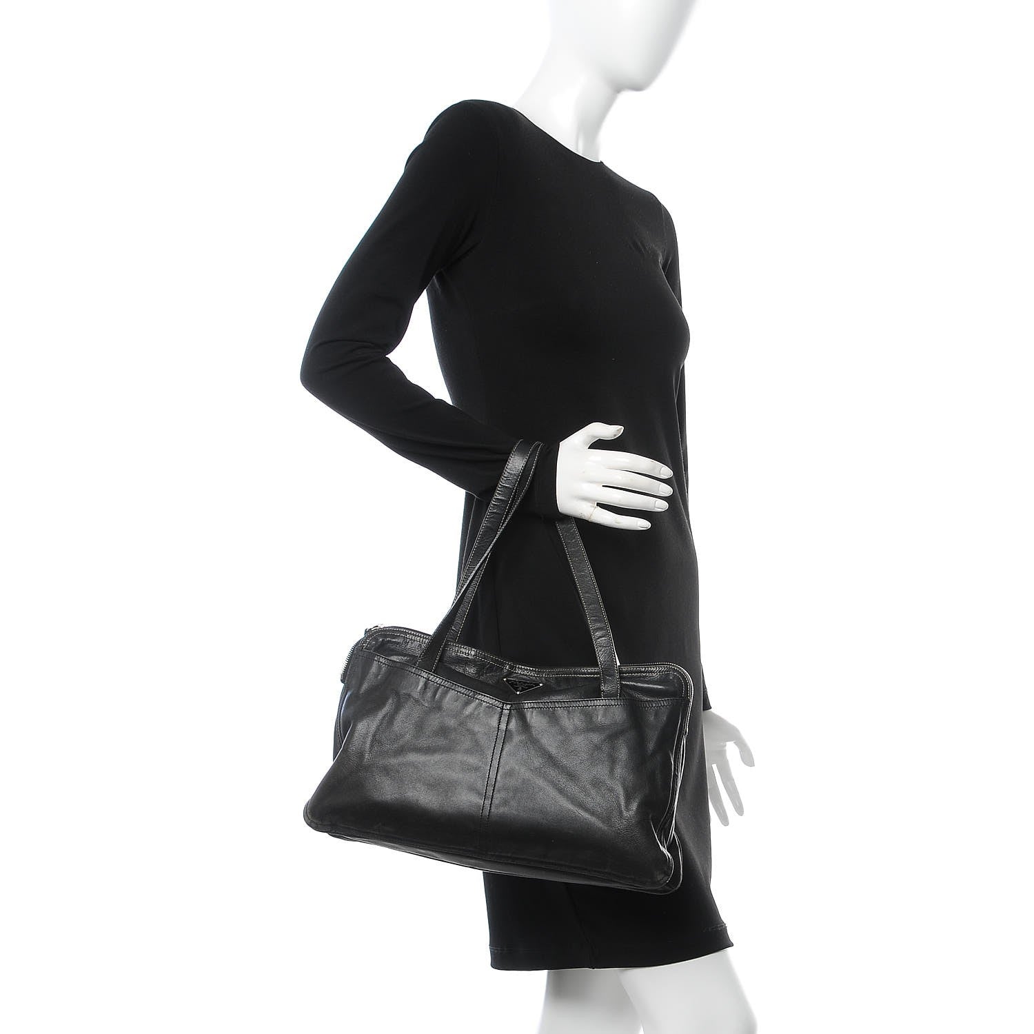 Prada Soft Calfskin Satchel Black 2 of 14